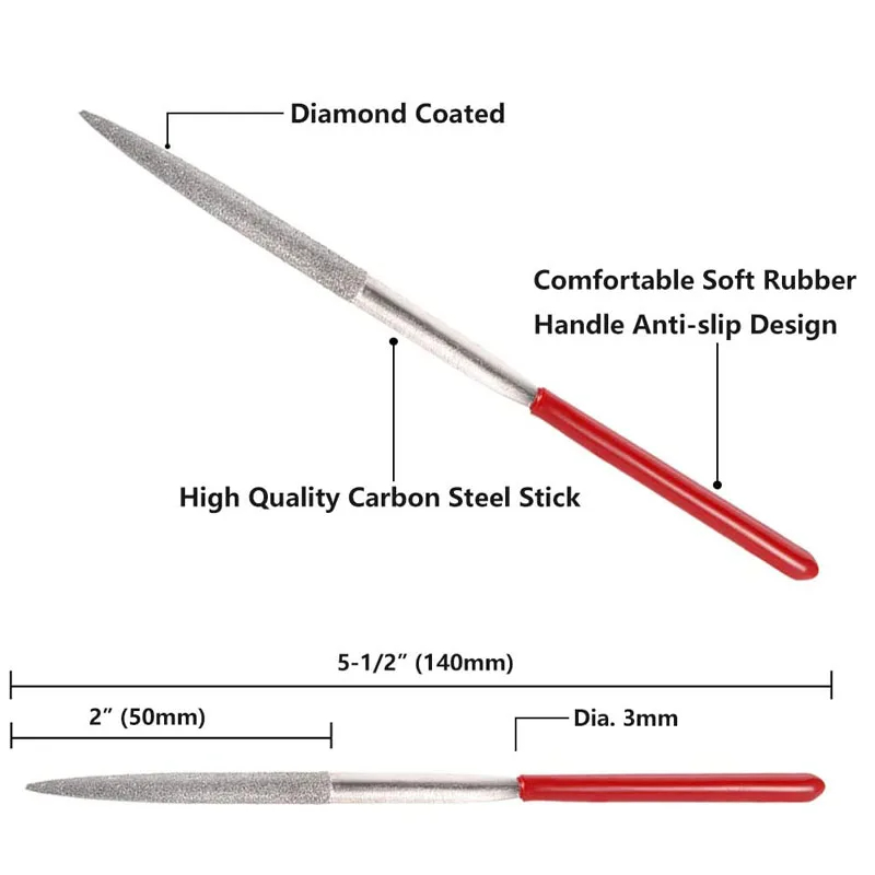10Pcs Diamond Needle File Set