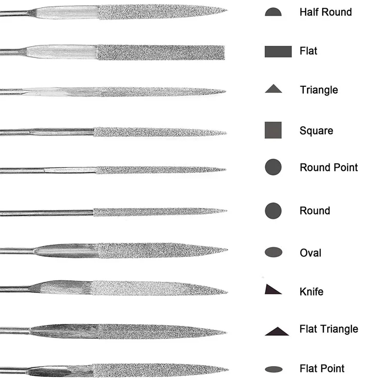 10Pcs Diamond Needle File Set