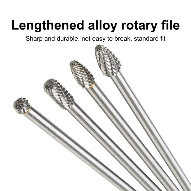 6-inch extra long carbide rotary burr set for precision machining